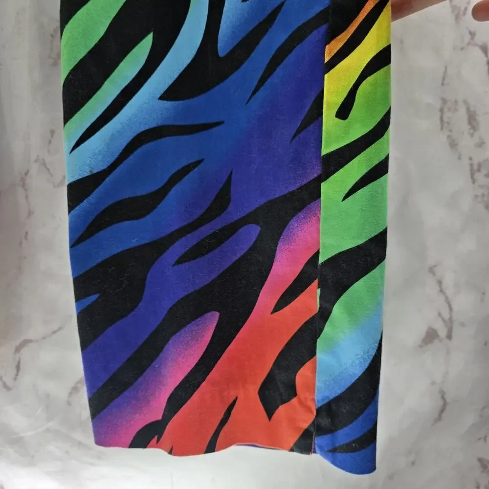 Royal Awesome Pants Mens 36 X 30 Zebra Tiger Rainbow Chino Pride Neon